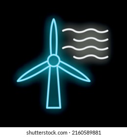 Fuente de energía alternativa ecológica e icono de reciclado de residuos, concepto de ecología verde de la tierra resplandece neón ilustración de vector plana, aislado en negro. Ambiente del mundo de limpieza.