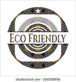 Eco Friendly arabic badge. Arabesque decoration.