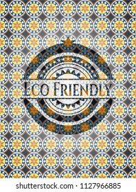 Eco Friendly arabic emblem background. Arabesque decoration.