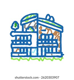 eco friendly architecture green building doodle icon sketch vector. eco friendly architecture green building sign. isolated symbol illustration