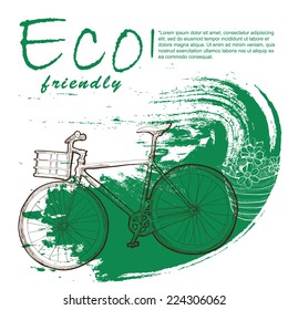 Eco Friendly  background. Hand drawn vector illustration.  Vector design