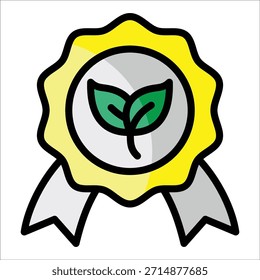 Eco Friendly Badge Icon Element For Design