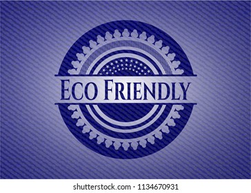 Eco Friendly badge with jean texture