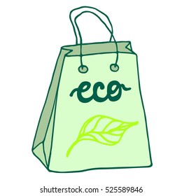 Eco friendly bag with handles. Reusable package.