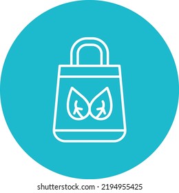 Eco Friendly Bag line circle icon vector image. Can also be used for web apps, mobile apps and print media.