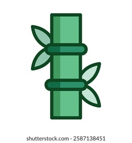 Eco friendly bamboo stalk green illustration