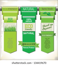Eco friendly banners, modern design template
