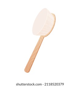 Eco friendly bathroom accessory flat icon with bamboo body brush vector illustration