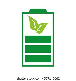 eco friendly battery icon image vector illustration design 