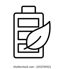 Eco Friendly Battery Icon Logo Design Vector Template Illustration Sign And Symbol Pixels Perfect