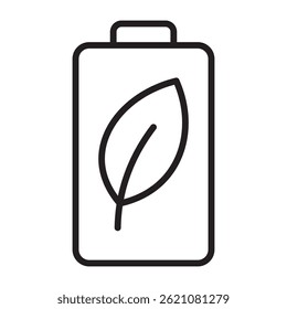 Eco friendly battery icon. vector illustration.
