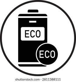 Eco friendly battery power source icon