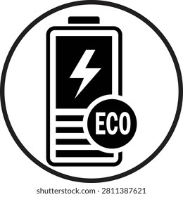Eco friendly battery power symbol logo
