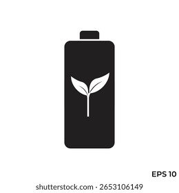 eco friendly battery stone flat icon vector