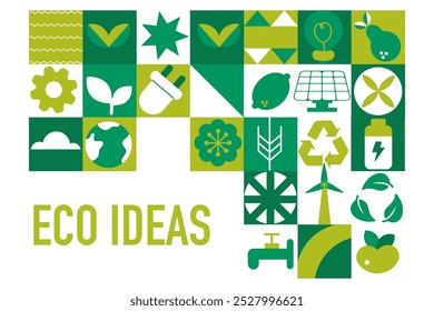Eco friendly Bauhaus concept background. Pattern eco idea