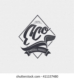 Eco friendly, bio, vegan -poster, stamp, badge, insignia, postcard, sticker, can be used for design