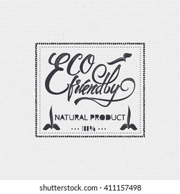 Eco friendly, bio, vegan -poster, stamp, badge, insignia, postcard, sticker, can be used for design