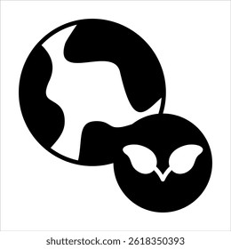 Ilustración vectorial de icono negro respetuoso del medio ambiente