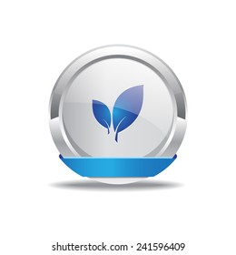 Eco Friendly Blue Vector Icon Button