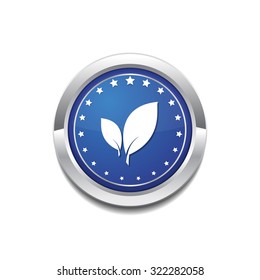 Eco Friendly Blue Vector Icon Button