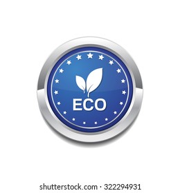 Eco Friendly Blue Vector Icon Button