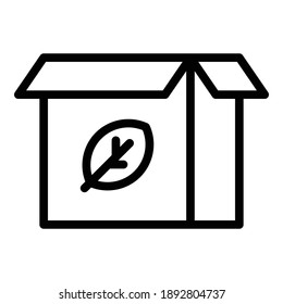 Eco friendly box icon. Outline eco friendly box vector icon for web design isolated on white background