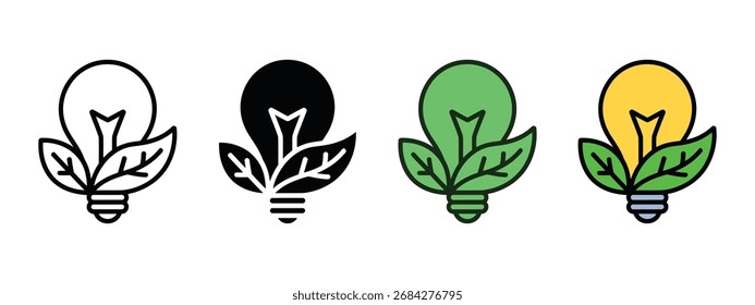Eco friendly bulb icon vector. Eco friendly ideas and growth symbol. vector illustration.