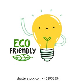 Eco friendly bulb illustration, save energy, save planet