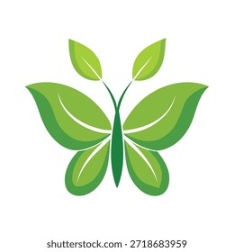 Mariposa ecológica hecha con Formas de hojas perfectas para proyectos de sostenibilidad de marca verde y obras de arte temáticas de naturaleza
