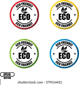 Eco friendly Button, label and sign - Vector illustration