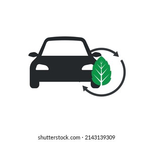 Diseño ecológico de coches, aislado en un fondo blanco.
