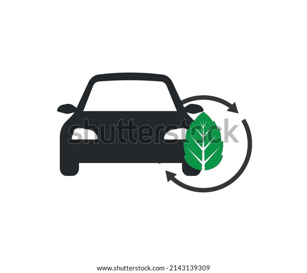 Eco\
friendly car design, isolated on white\
background.\
