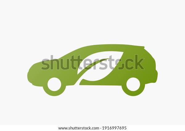 eco friendly\
car icon. environmentally friendly and eco transport symbol.\
isolated vector image in flat\
style