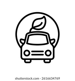Eco friendly car icon line vector design with trendy style