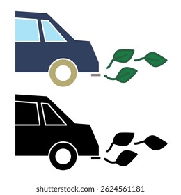 eco friendly car icon, simple flat style, illustration, logo sign symbol pictogram template, for ui or ux isolated on white for mobile app, editable