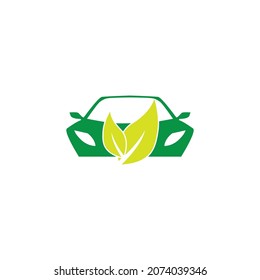 eco friendly car symbol and logo vector