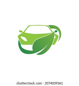eco friendly car symbol and logo vector
