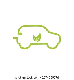 eco friendly car symbol and logo vector