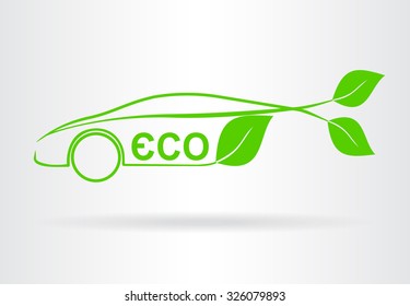Eco friendly car. Vector icon.
