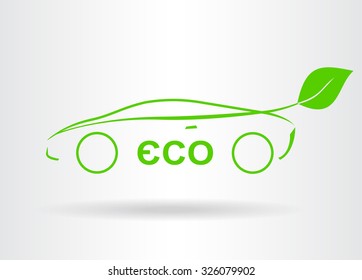 Eco friendly car. Vector icon.
