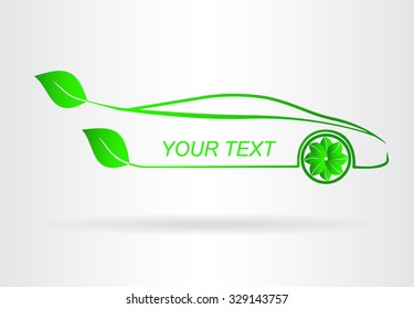 Eco friendly car. Vector icon.