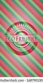 Eco Friendly christmas style emblem. Vector Illustration. Detailed.