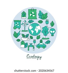 eco friendly circular pattern icons