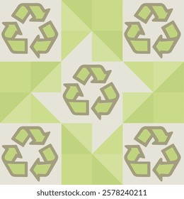 Eco Friendly Circular Recycling Symbol Pattern Design