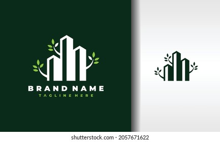 eco friendly city building logo
