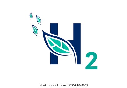 Eco Friendly Clean Hydrogen H2 icon concept isolated on white background. Hydrogen Vector Illustration Graphic Design.