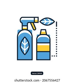 Eco Friendly Cleaning icon. Disinfection and Cleaning Related Vector Icons. Collection of linear simple web icons such as cleaner, disinfection, cleaning, washing, and others. vector eps10