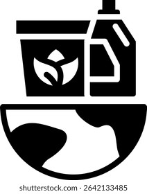Eco Friendly Cleaning Icon Glyph Vector Illustration