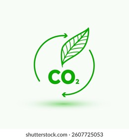 eco friendly co2 gas emissions recycle concept sign design vector