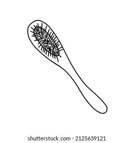 Eco friendly comb illustration. Doodle combing vector clip art.